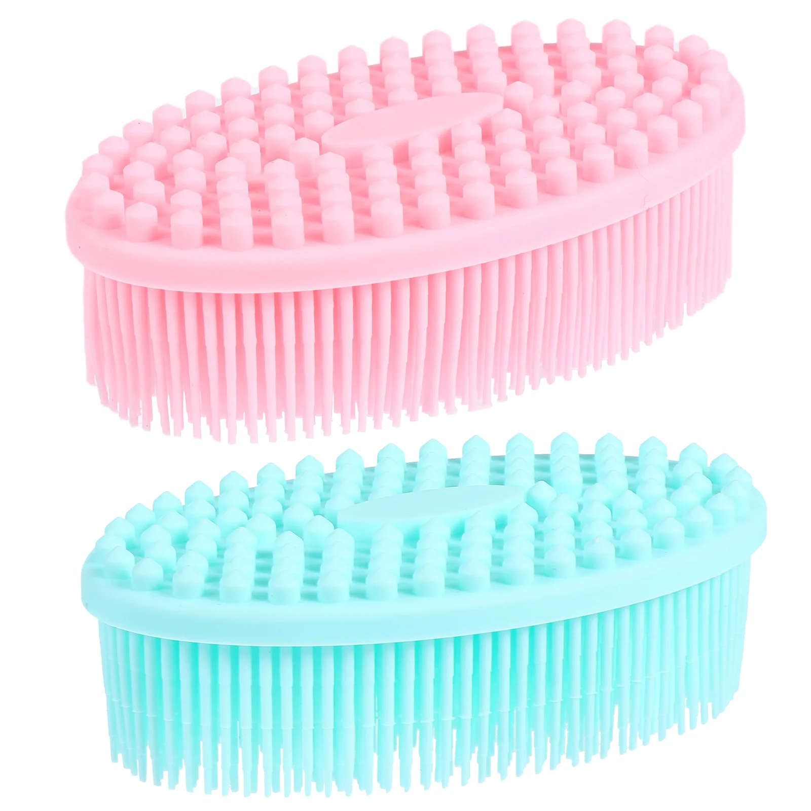 

2 Pcs Massage Brush Silicone Bath Baby Scrubber Handheld Silica Gel Hair for Shower