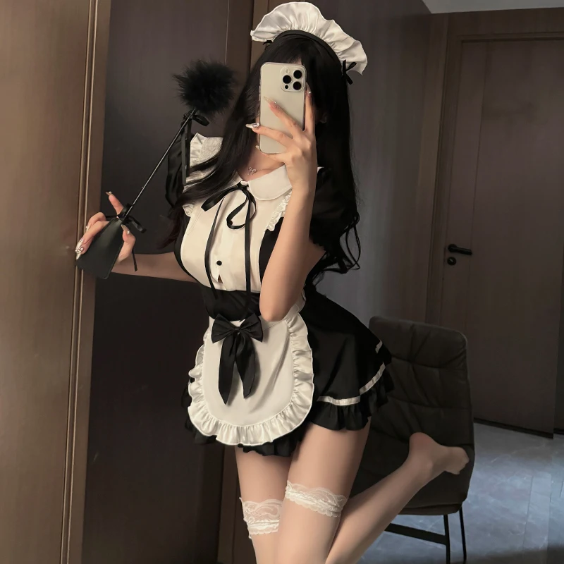 

Lolita Maid Cosplay Costumes Apron Dress Sweet Schoolgirl Uniform Stage Animation Show Apparel Naughty Sweetheart Chemise Sexy