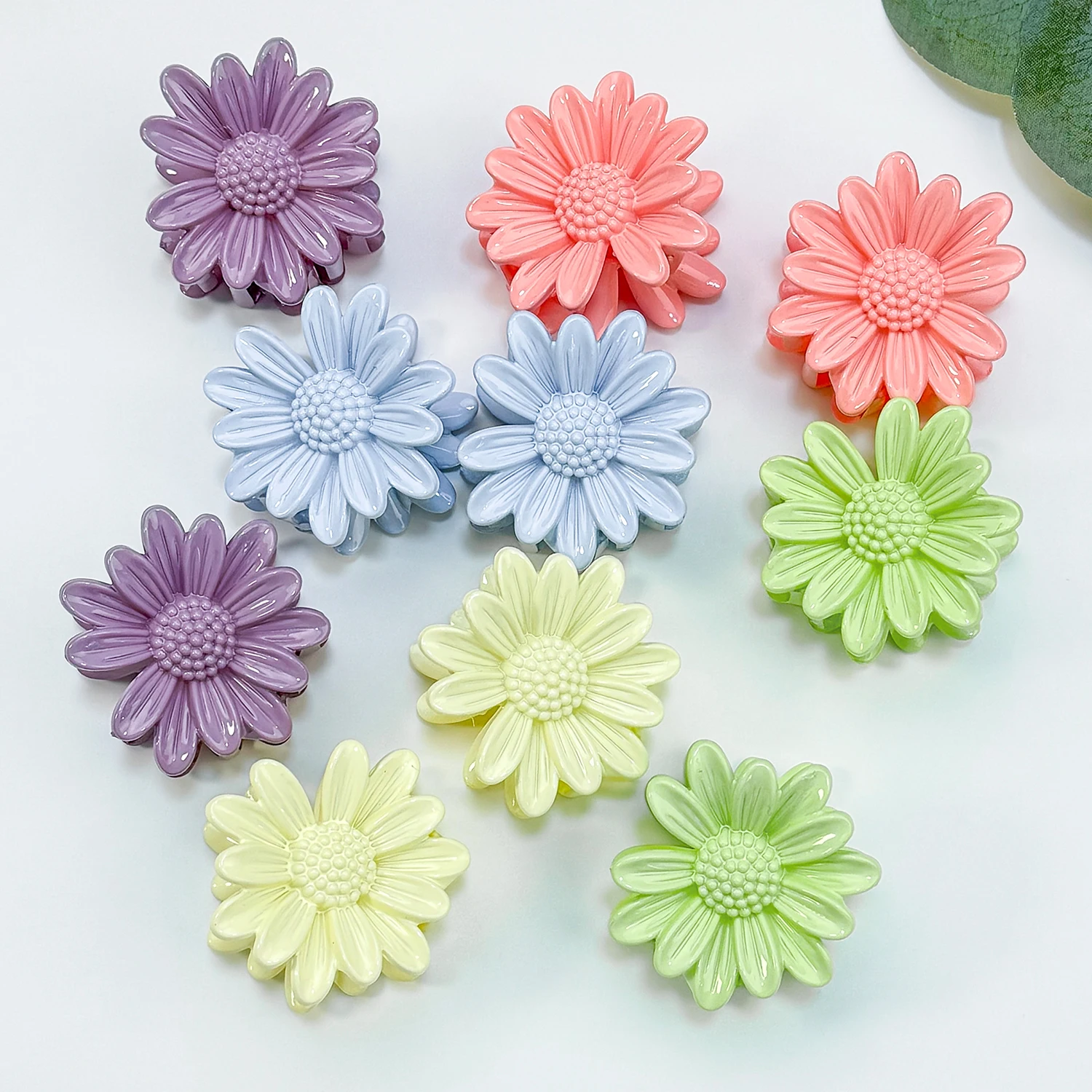 2/5PCS Girls Sun Flower Hair Claw Clips Women Beach Vacation Bohemia 1.7inch Floral Hair Claw Hairpin Girls Hair Accessories