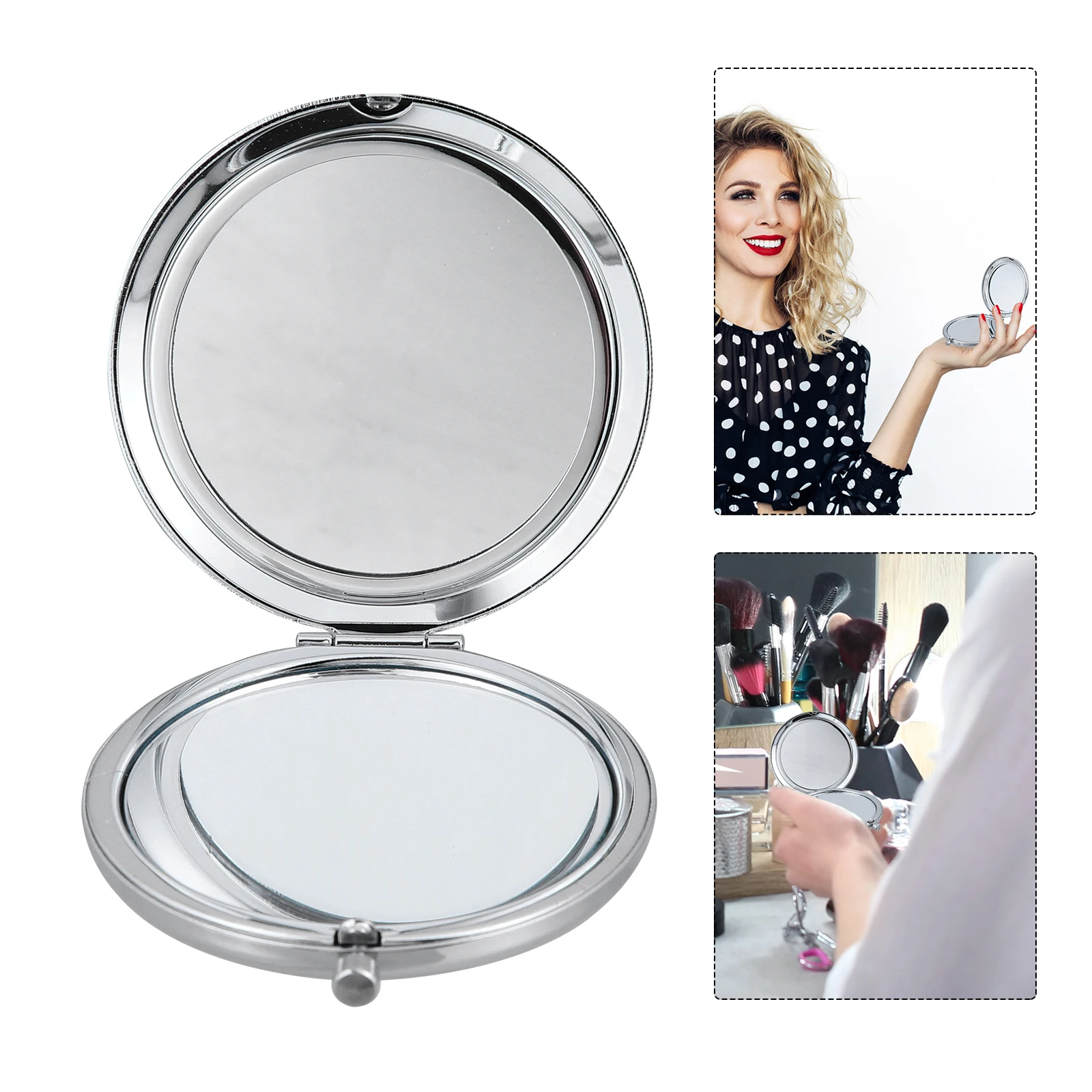 

Mini Makeup Mirror Compact Foldable Dual-Side Portable Vanity Mirror for Travel Business Facial Beauty Essential