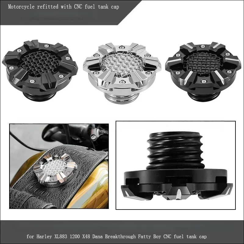 

Aluminum Motorcycle Right Hand Thread Mesh Gas Tank Fuel Cap Vented for Harley Sportster 883 1200 Motorcycle Accessories