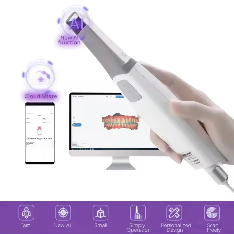 2025 رائجة البيع نظام التصوير الرقمي CR exocad الماسح الضوئي ثلاثية الأبعاد داخل الفم/معدات المختبرات الماسح الضوئي ثلاثية الأبعاد لتقويم الأسنان الانطباع