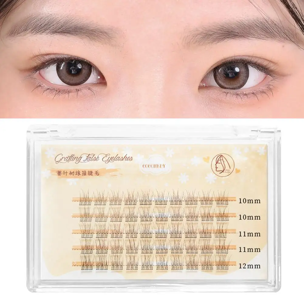 セグメント化された妖精つけまつげ自己粘着ナチュラルルック個別クラスター透明テリア女性メイクアップツール