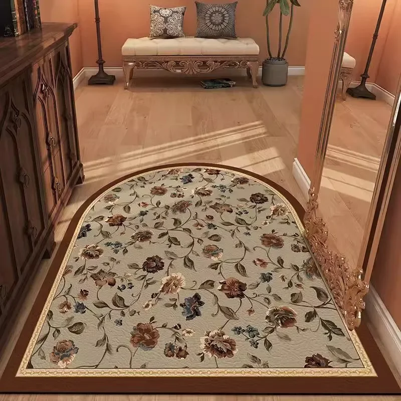 

American Style Living Room Carpet Floral Large Area Entrance Hallway Non-slip Rug Bedroom Bedside Easy Clean Soft Floor Mat 러그