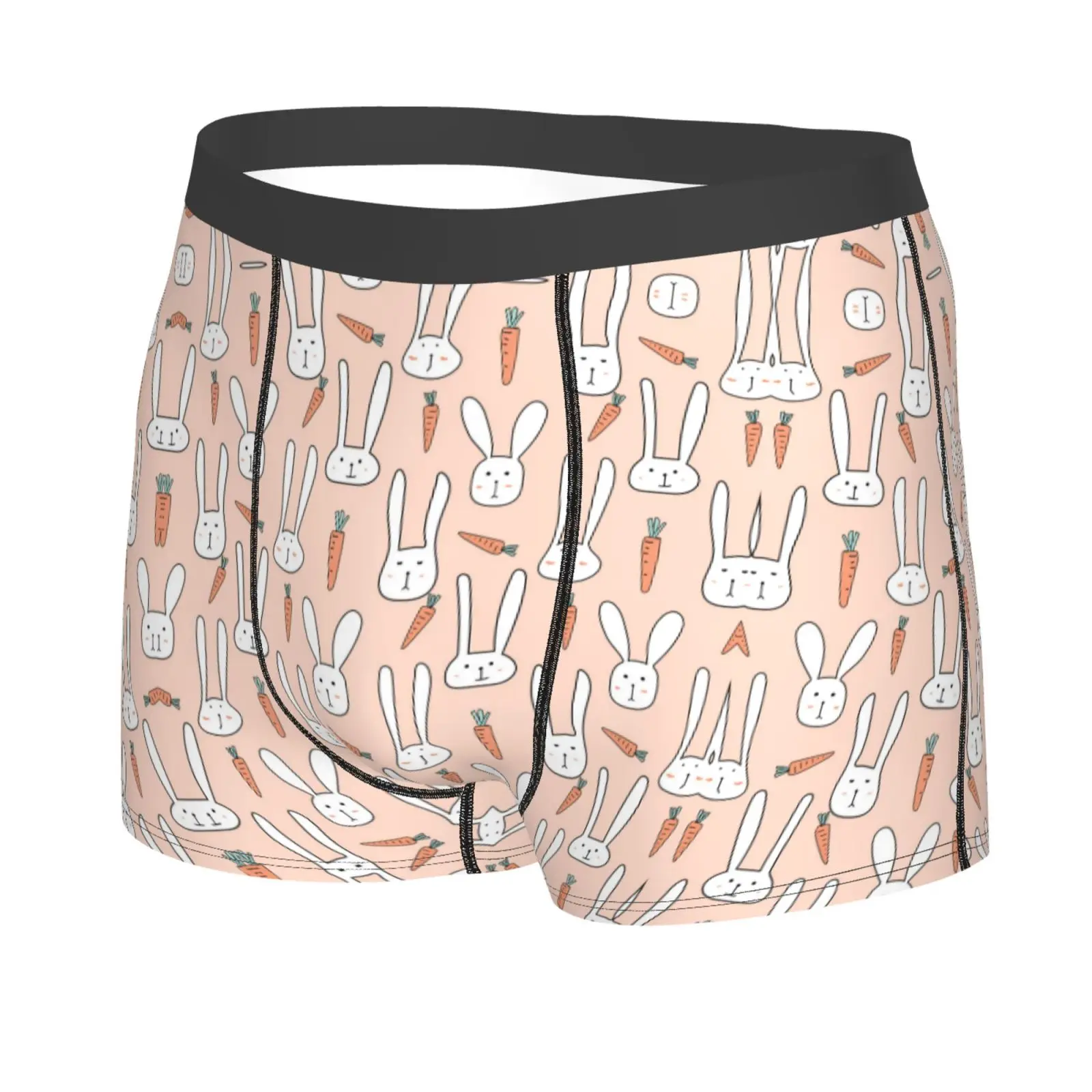 Carrot and Bunny Easter Men Underwear Boxer Hombre Men Anime Cartoon Polyester Print Boy Panties Shorts Men Boxer