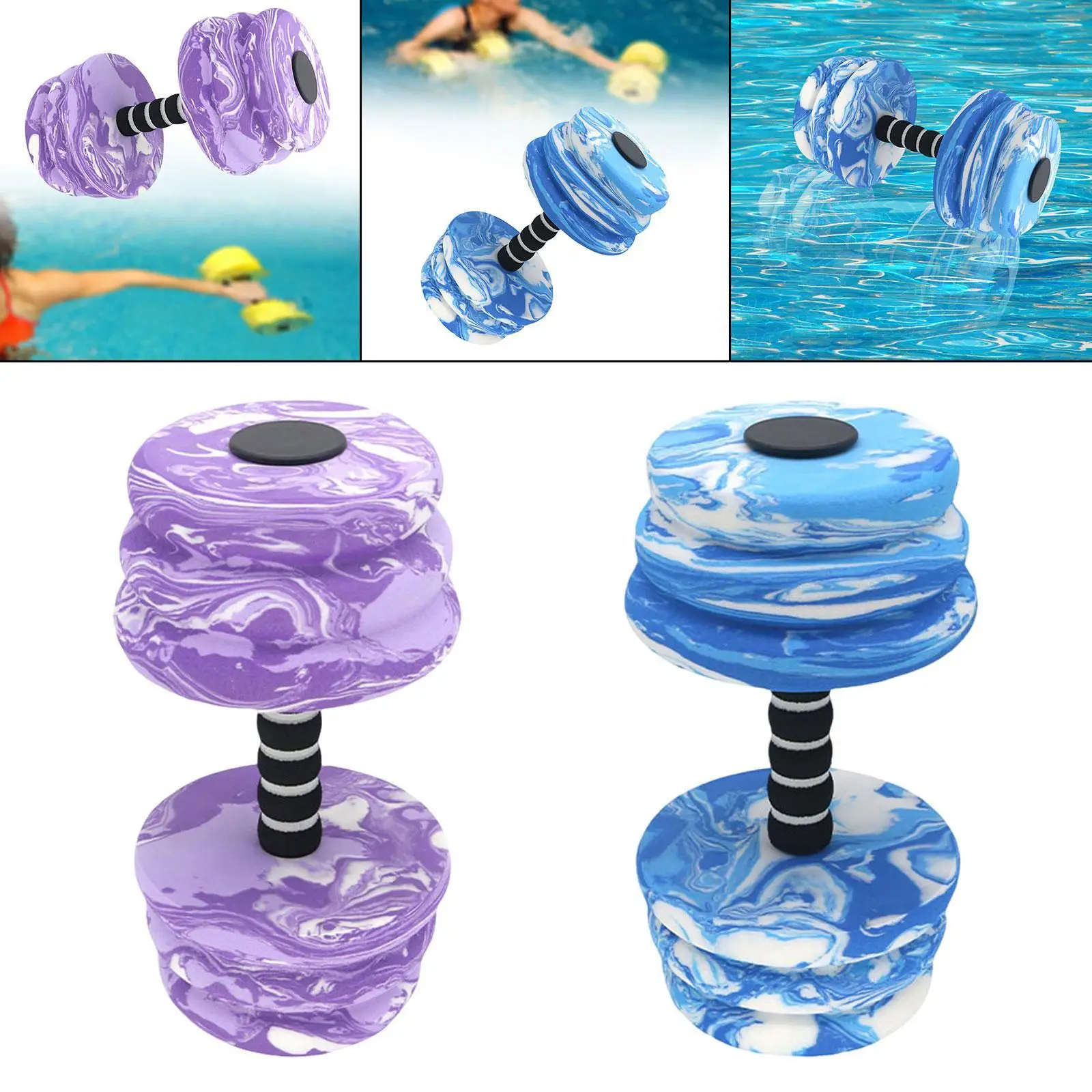 Haltère aquatique professionnel Sports nautiques léger piscine Fitness eau aérobique EVA haltère flottant pour femmes hommes adultes