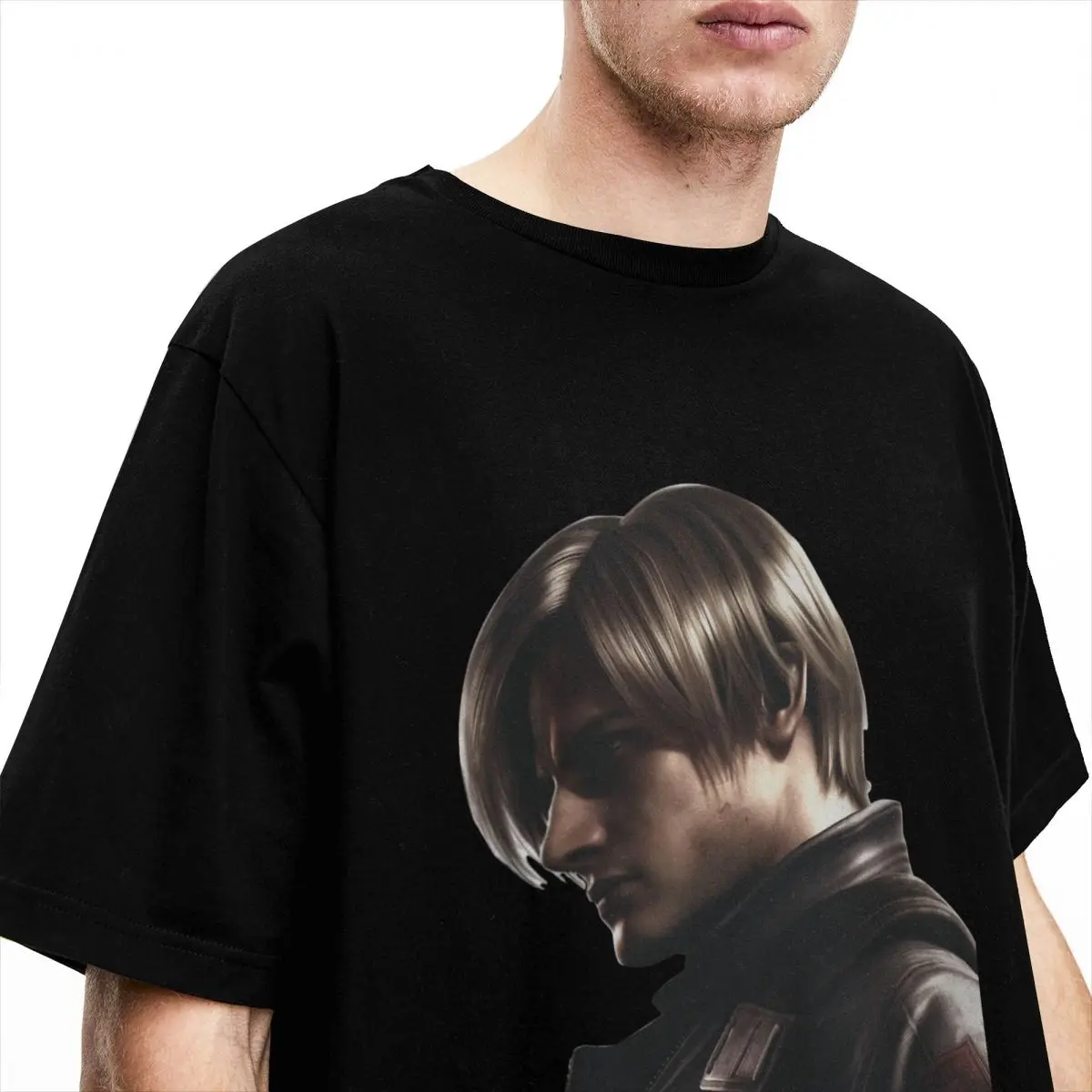 Streetwear T Shirt Leon Kennedy Pure Cotton T-Shirts Hot Game Hip Hop Tee Shirt Man Beach Aesthetic Pattern Short Sleeve Tees