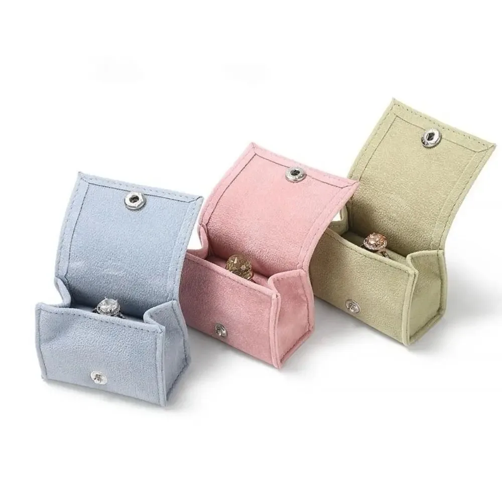 New Velvet Jewelry Box Dust Protect Button Closure Portable Jewelry Case Small Multi-purpose Ornament Box Gift Giving
