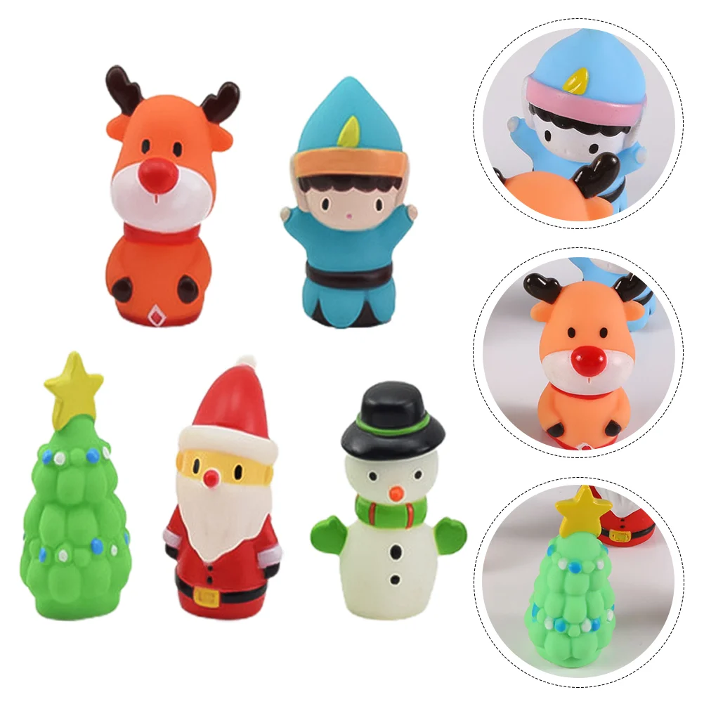 5 Pcs Christmas Finger Kids Toy Puppets Plaything Children Dolls Educational Plush Figure Toys