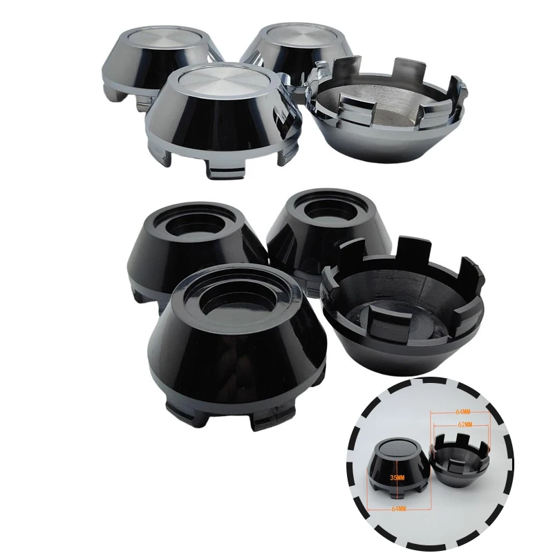 4Pcs Black,Silver  For Nissan Mazda Accessories 64mm Car Wheel Center Caps With Solid Logo Emblem Logo Rim Hubcap Cover