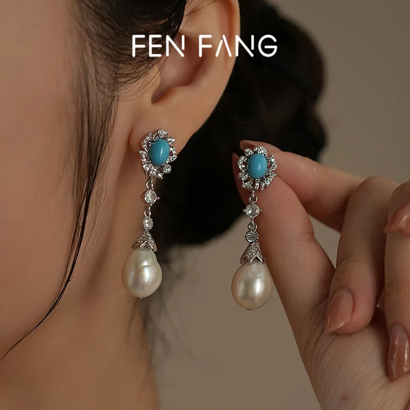 nuevos-pendientes-largos-de-estilo-vintage-con-turquesa-azul-y-perlas
