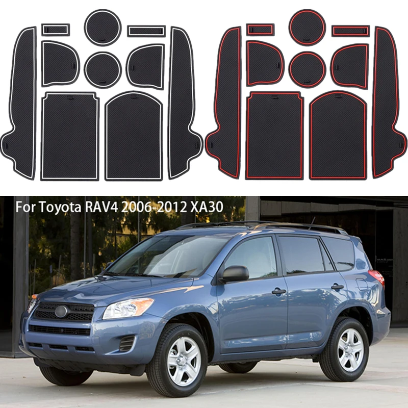 

Car Door Groove Mat For Toyota RAV4 2006-2012 XA30 Door Slot Gasket Water Cup Gasket Interior Storage Compartment Anti-Skid Pad