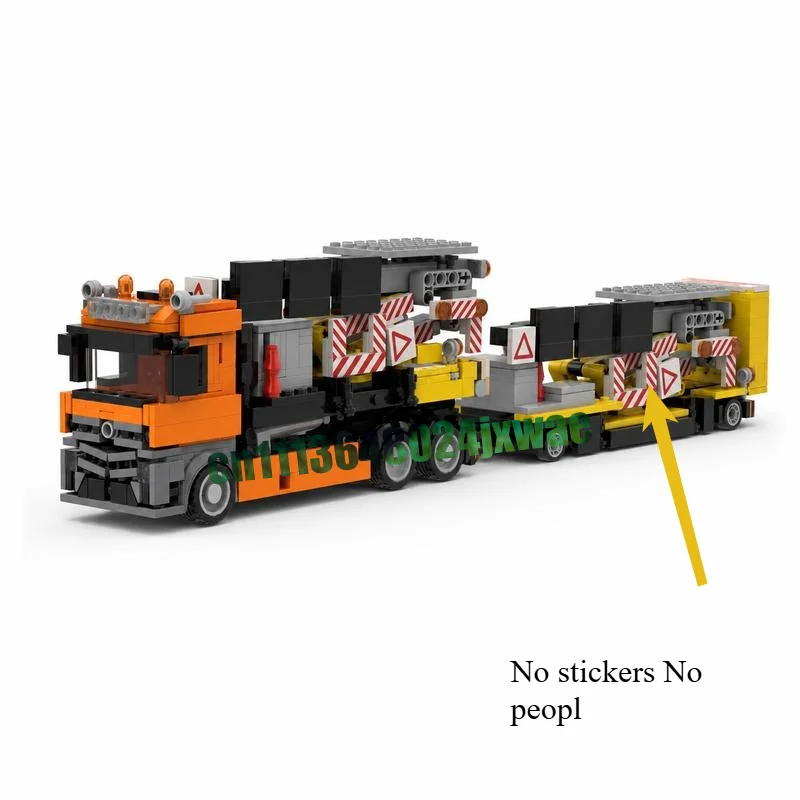 NEW 883PCS Heavy Flatbed Semi Trailer Transport Truck MOC Engineering Vehicle DIY Educational Building Blocks Assembly Toy Gift