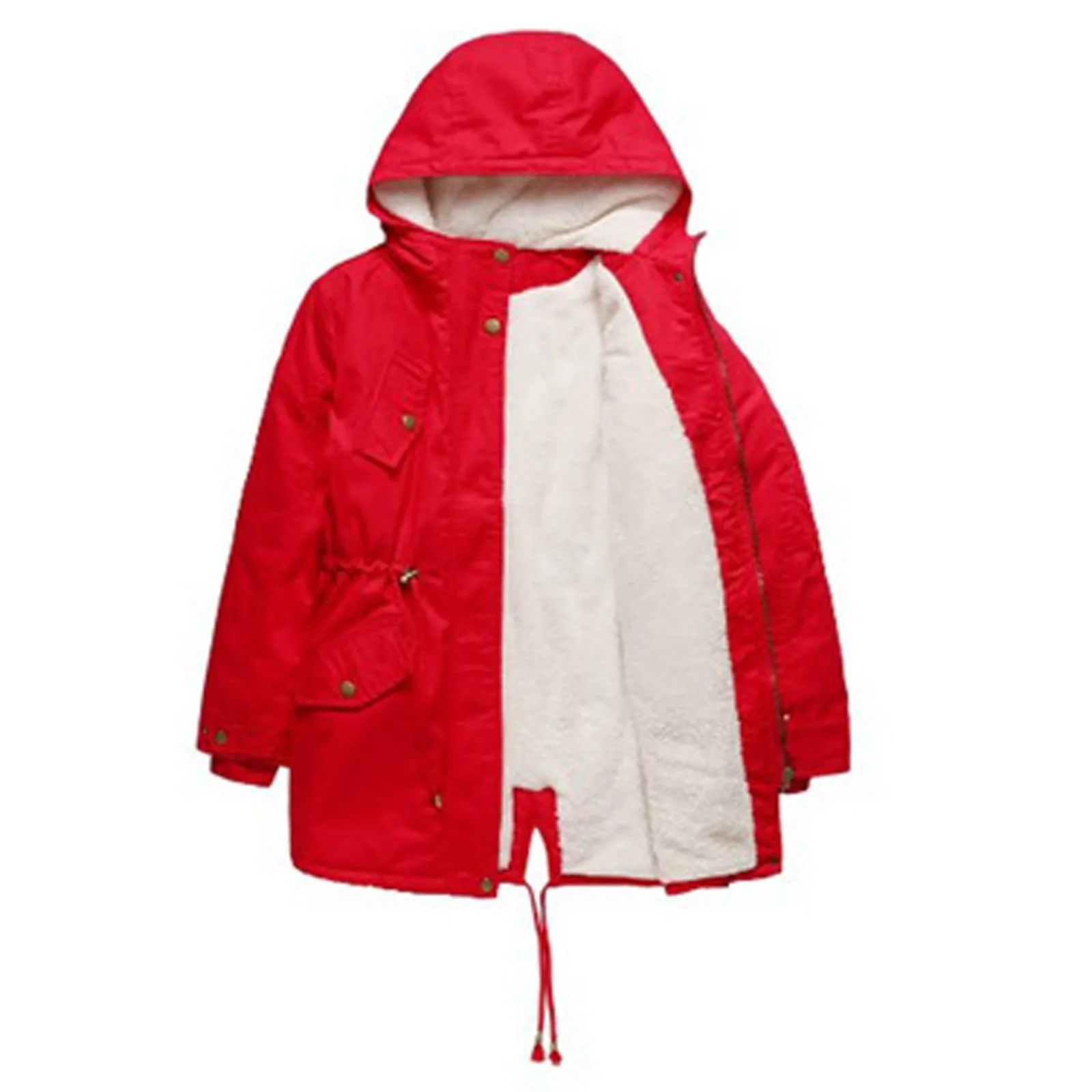 Giacche di sudore per donna Cappotto invernale da donna taglie forti Giacca da donna Capispalla spesso Giacca da trekking invernale con cappuccio foderata in peluche 자켓