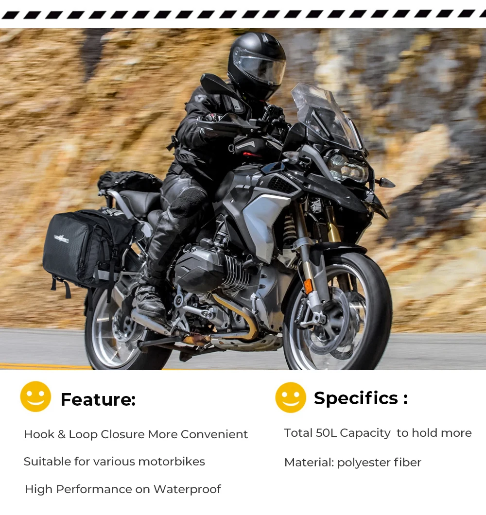 KEMIMOTO Motorrad-Satteltasche, wasserdichte Seitentaschen für BMW R1200GS R1250GS ADV, für Triumph Tiger 900, für Honda X-ADV Twin Africa – Detail 10