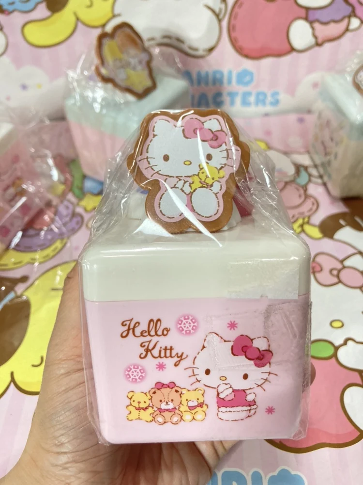 Sanrio Cartoon Anime Little Twin Stars Pochacco Hellokittys Cake Storage Box Rare Model Anime Figure Model Toy for Children Gift