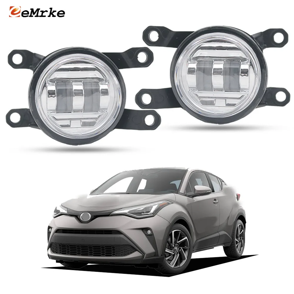 

White / Yellow OEM Size Led Fog Lights for Toyota C-HR Hybrid GR Sport 2020 2021 2022 2023 with Clear Lens & Plug and Play 30W