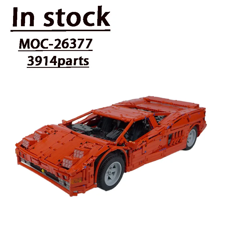 Blocs de construction d'assemblage de supercar rouge V16T, modèle • 3914 pièces, blocs de construction pour adultes et enfants, jouet personnalisé d'anniversaire, cadeau, MOC-26377