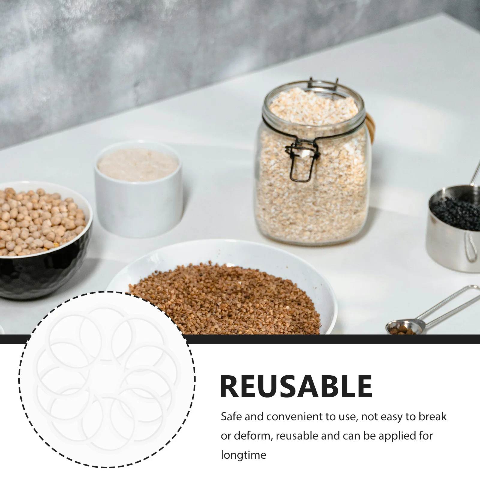 

10pcs Silicone Sealing Ring For Jars Bottles Reusable Gasket Replacement Wide Mouth Lid Seal Ring Food Storage Kitchen Bar