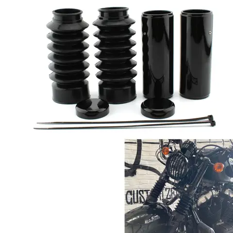 오토바이 프론트 포크 부츠 슬라이더 충격 다리 커버 흡수기 고무 튜브 캡 Harley Sportster X48 Forty Eight XL1200X 2016-22