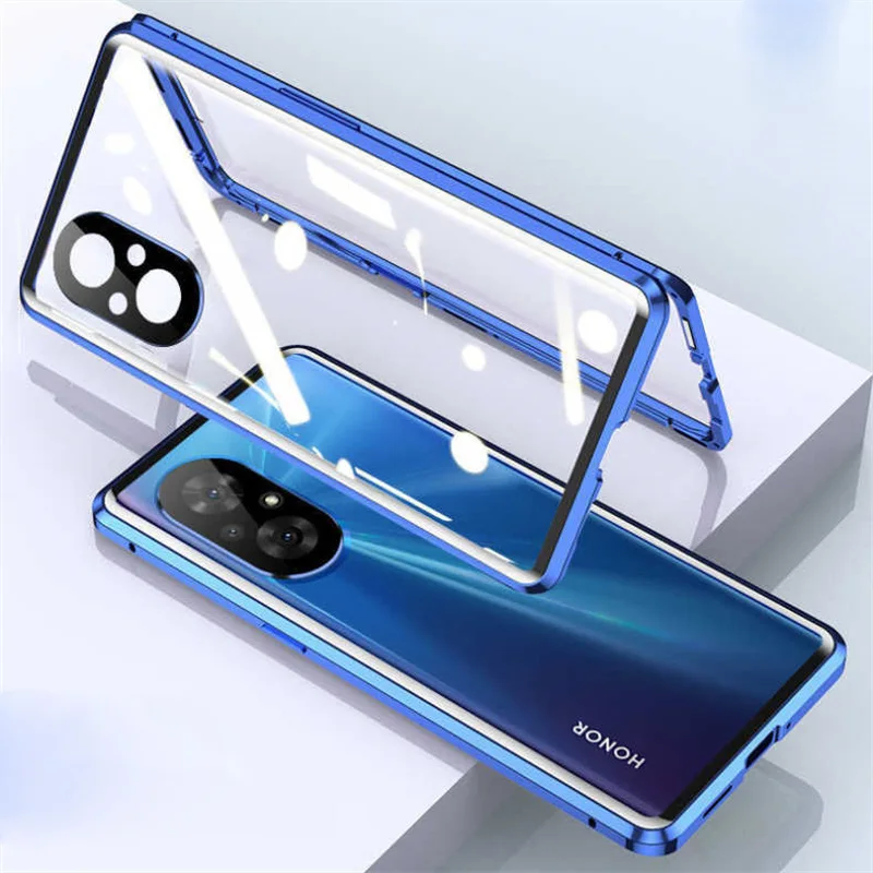 For Huawei nova 9 SE Tempered Glass Flip Phone Case For Nova 9 Pro 360 Double Sided Magnetic Protective Cover For Nova 9SE 9 Pro