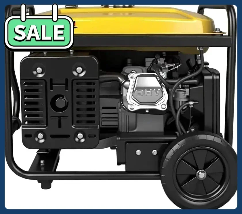 

Hot sales4,350 Watt Portable Generator Gas Powered Equipment with Wheels Kit for Home Use, 30A Outlet, EPA & CARB Compliant