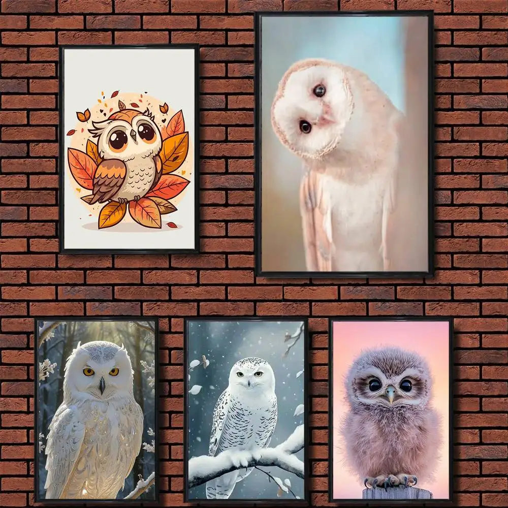 

Cute Colorful Bird O-Owl Poster Prints Wall Art Picture Painting Gift Living Room Restaurant Bar Large Dec Sticker