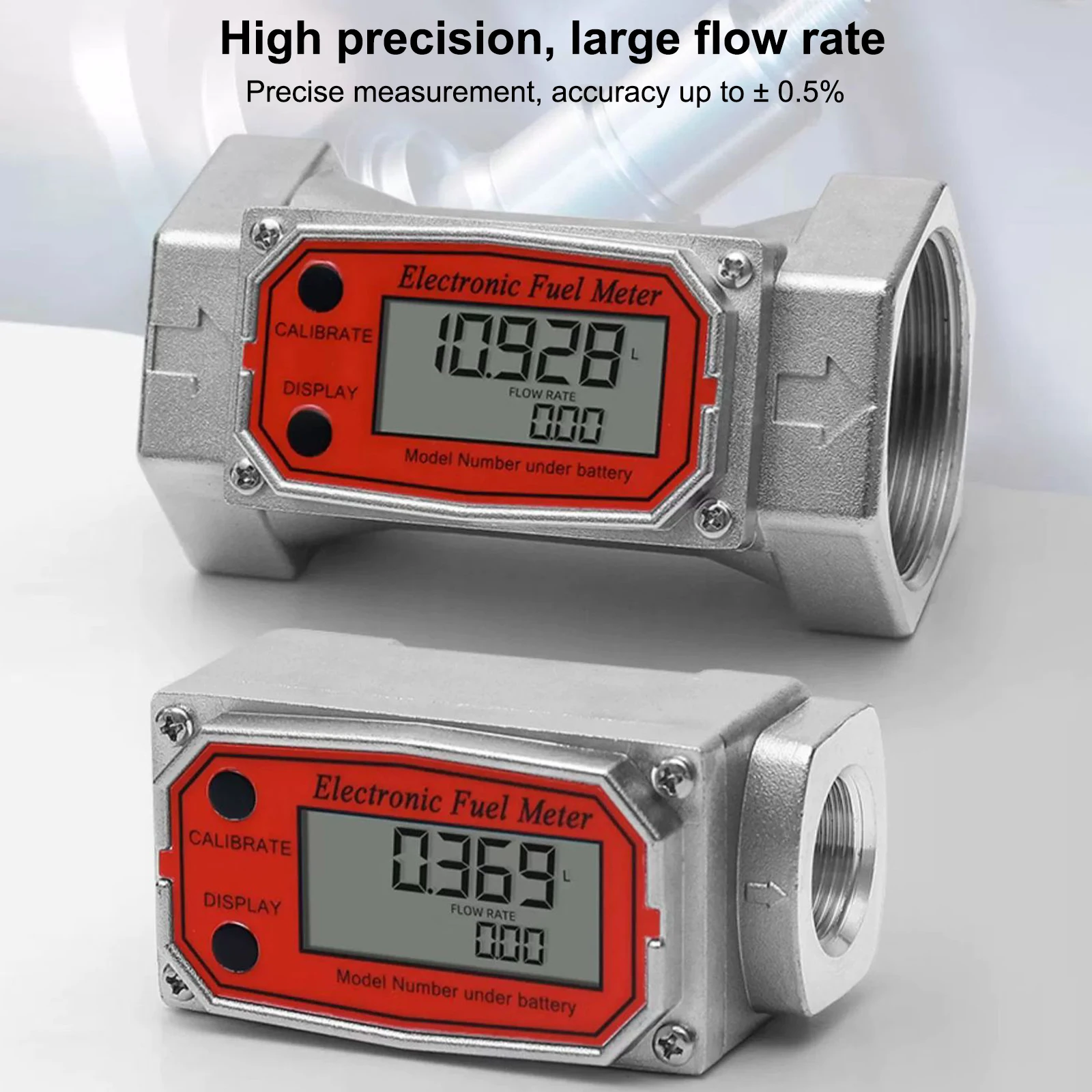 Imagem -03 - Medidor de Fluxo de Turbina de Alta Precisão Display Digital Lcd Fluxômetro Eletrônico Diesel Querosene Gasolina Óleo Combustível Líquido 1.5 2
