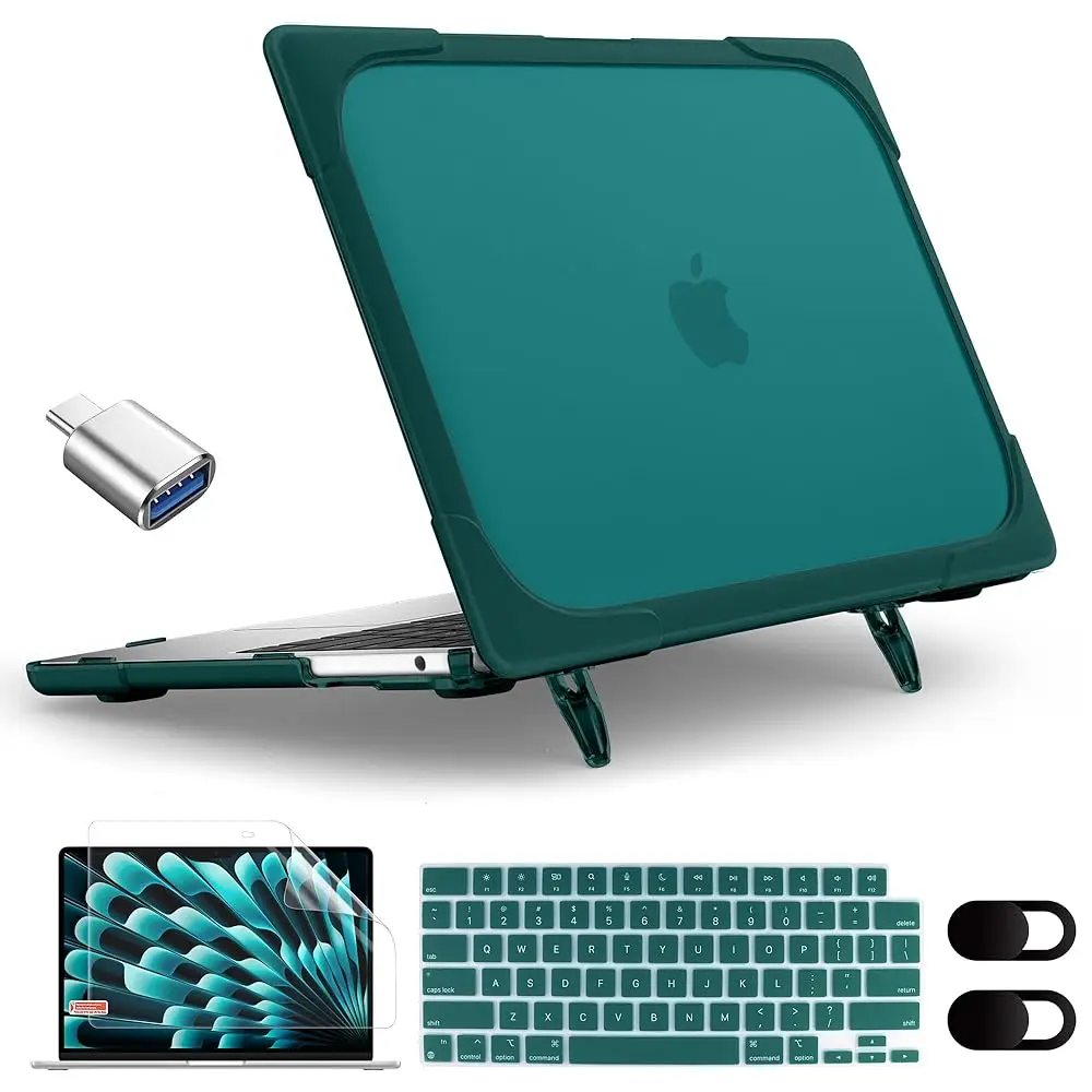 

Бесплатная доставка: Чехол для MacBook Air 15 дюймов 2026, 2025, 2024, 2023 годов выпуска, совместим с моделями (A3448/A3241/A3114/A2941) с чипами M5/M4/M3/M2, размер L