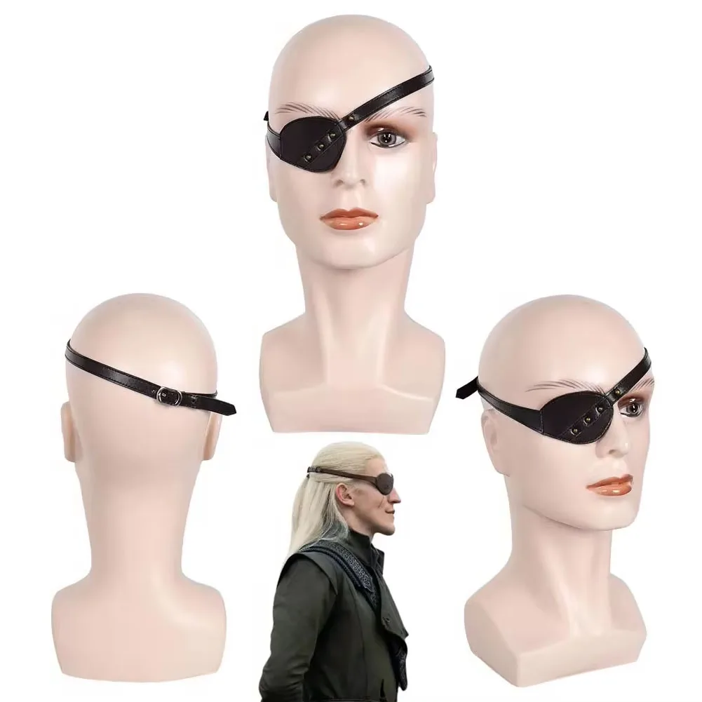 Prince Daemon Aemond Cosplay accessori per costumi pirata Single Eye Patch uomini adulti gioco di ruolo maschera per gli occhi per travestimento medievale maschile