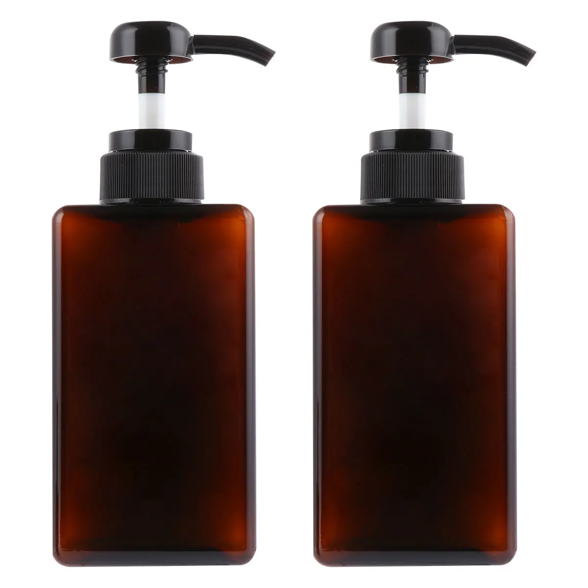 Ensemble de bouteilles à pompe rechargeables, distributeur de Lotion marron de 450Ml, récipient de voyage pour shampoing, savon liquide, 2 pièces