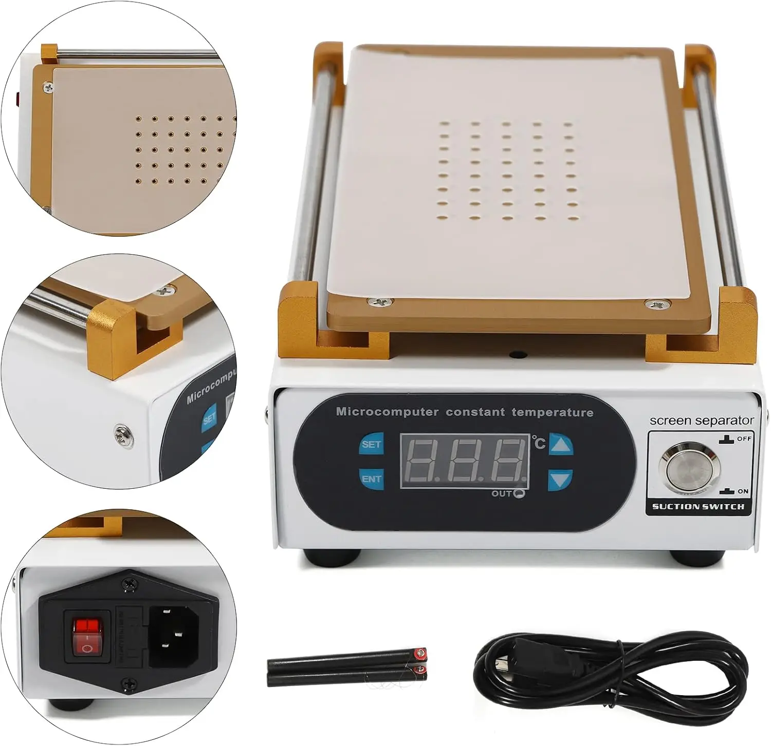 7 Inch LCD Screen Separator Machine, Touch Screen Removal, Built-in Vacuum Pump Phone Heating Plate Glass Removal Repair Device