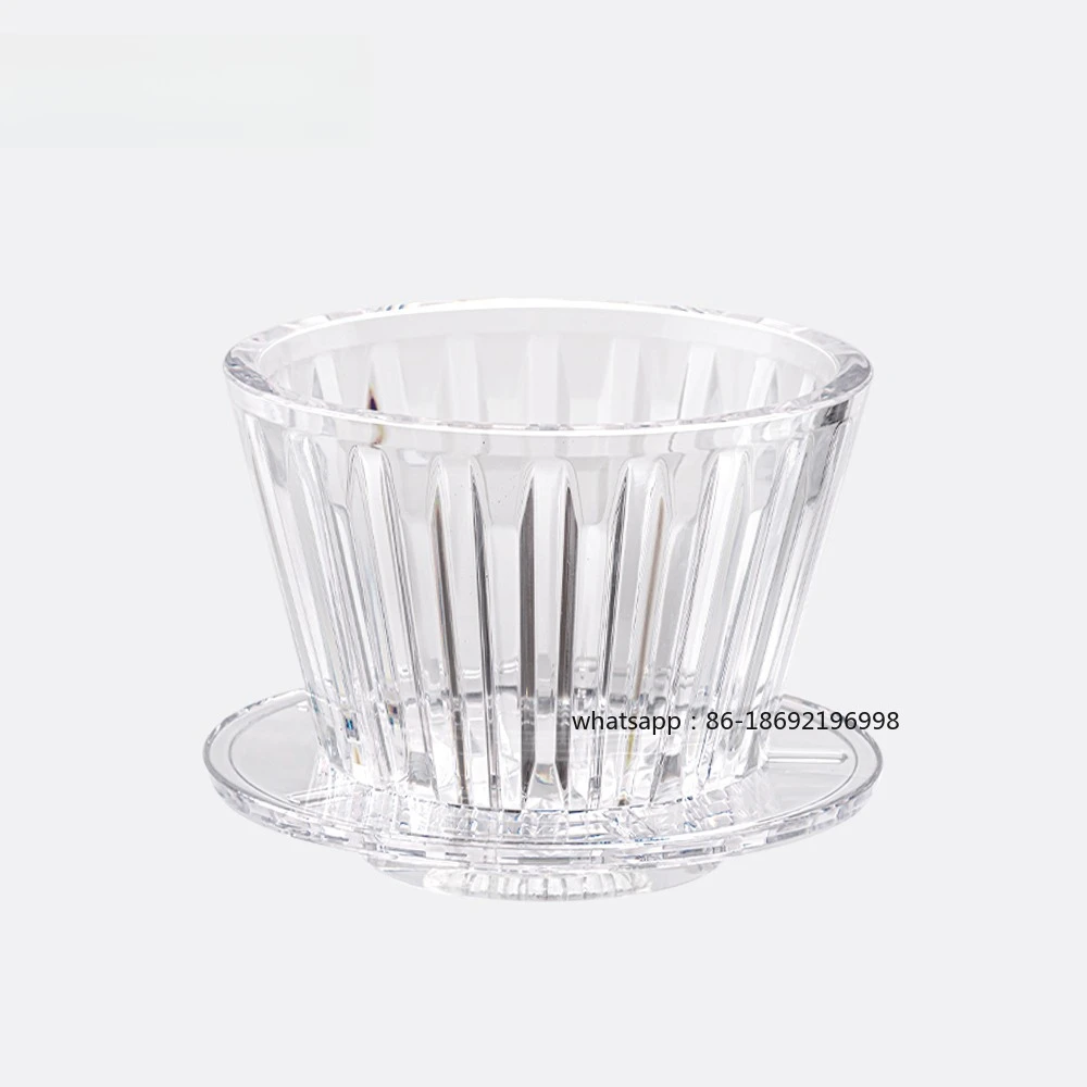B75 Basket Coffee Dripper Crystal Eye Pour Over Coffee Filter PCTG 1-2Cups Coffee Maker Flat Bottom Increase Uniformity