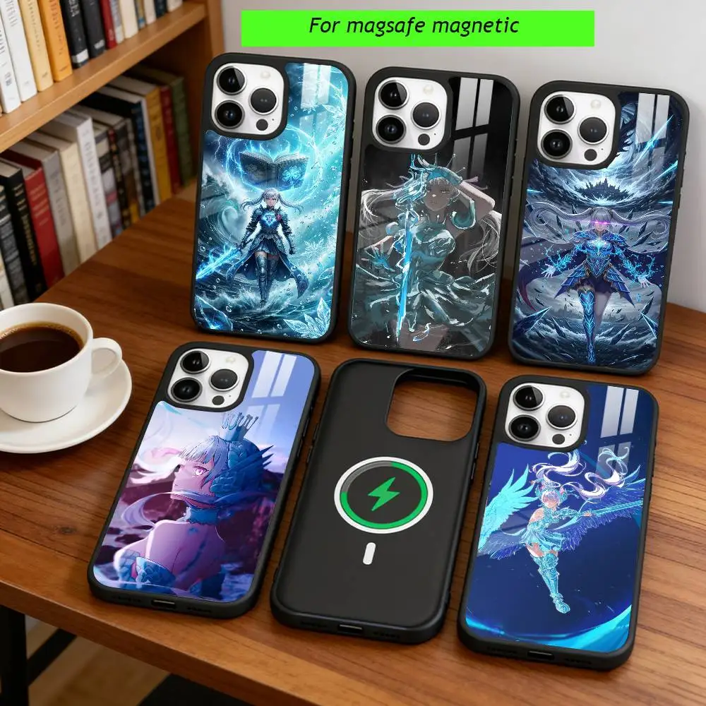 

Anime B-Black C-Clover Phone Case For iPhone17,16,15,14,13,12,11 Plus,Pro Magnetic For Magsafe Wireless Charging