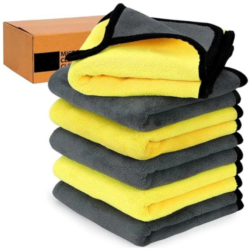 

Набор двухслойных полотенец из микрофибры, очень толстые плюшевые салфетки из микрофибры для бытовых автомобилей, интерьера и экстерьера
