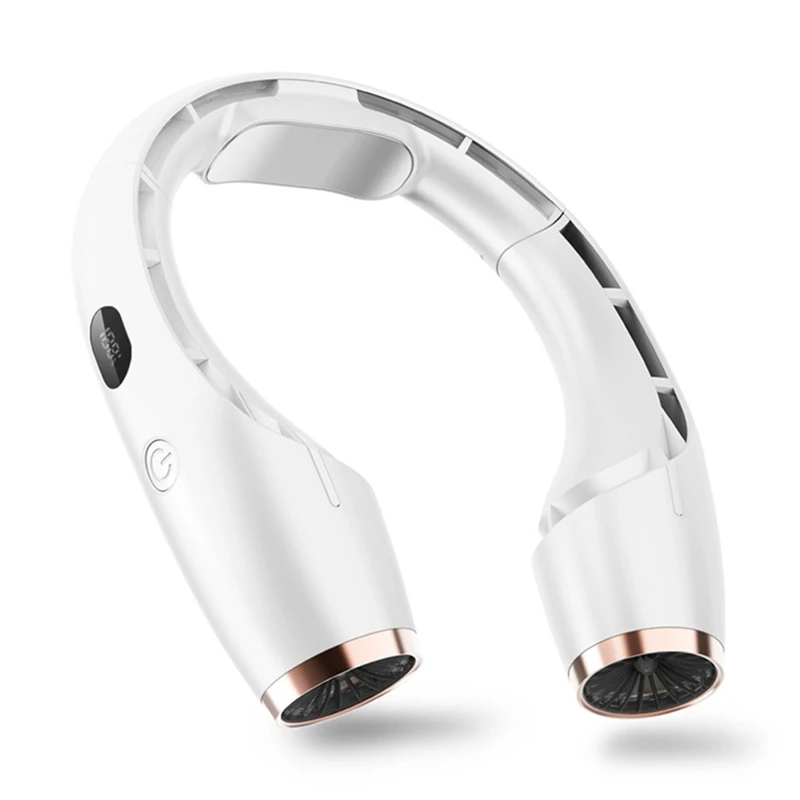 مكيف هواء محمول بمروحة تبريد أشباه الموصلات معلقة على الرقبة بقدرة 4000 مللي أمبير في الساعة 360 محيطي للمبرد الخارجي باللون الأبيض-A68M