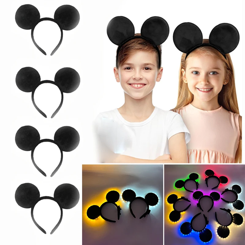 1 pcs Mouse Ears Headband For Birthday Supplies Celebration For Boys And Girls   Glowing Christmas  LED Headband Headwear