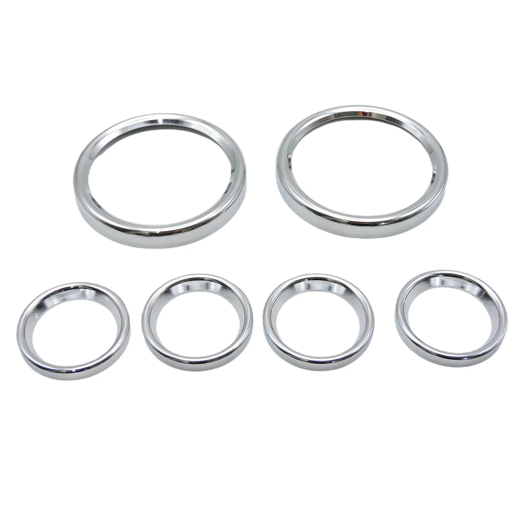 Motorcycle 9 PCS Stereo Accent Speedometer Speaker Trim Ring Chrome For Harley Touring Electra Road Street Glide Trike 1996-2013