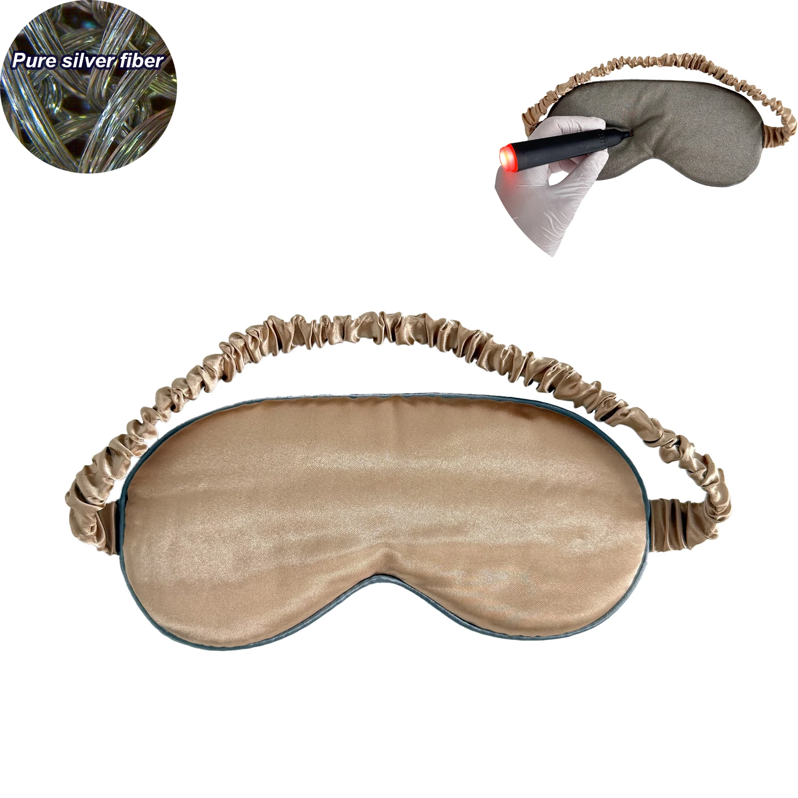Pure Silver Fiber Lining Eyeshade Conductive Anti-radiation Eye Cover Antibacterial Silver Ion Eye-patch Comfortable Sleeping