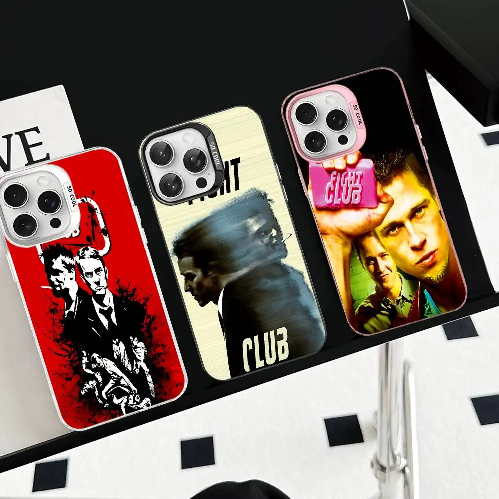 Чехол для телефона F-Fight Club для iPhone 17 16 15 14 13 12 11 Pro Max Plus, цвет серебристый