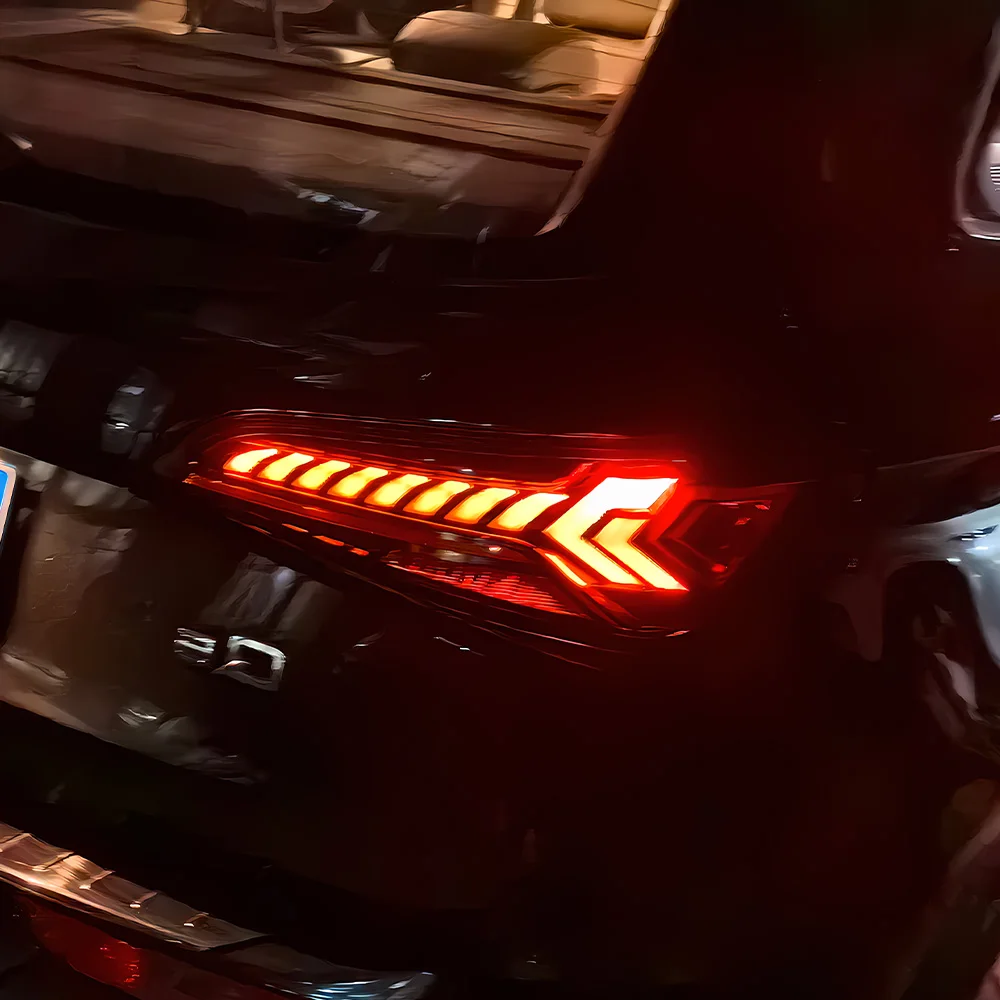 For Audi Q5 2009-2015 LED Auto Rear Back Lamps Assembly Upgrade Q7 Style Dynamic Flicker Car Taillight Plug and Play Accessories
