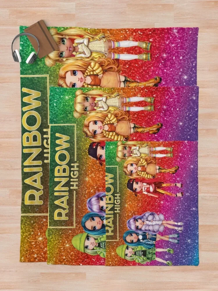 Rainbow High Dolls Characters Throw Blanket Sofa Blankets