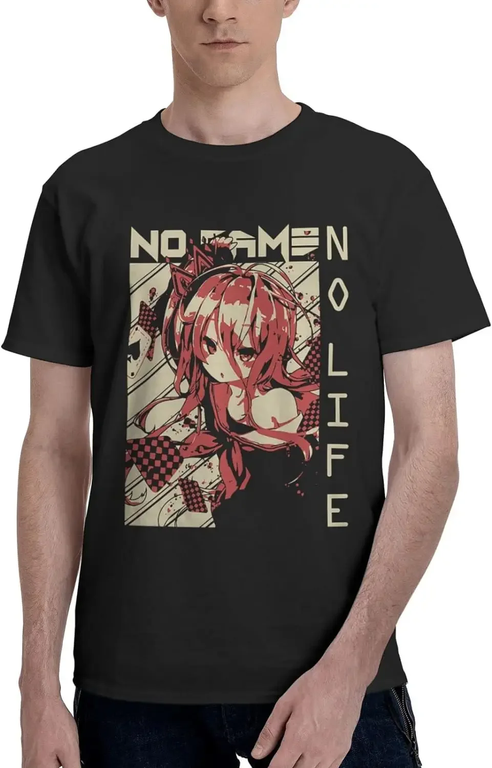 Anime No Game No Life Shiro T Shirt Men's Casual Tee Cotton Summer O-Neck Short Sleeves Clothes