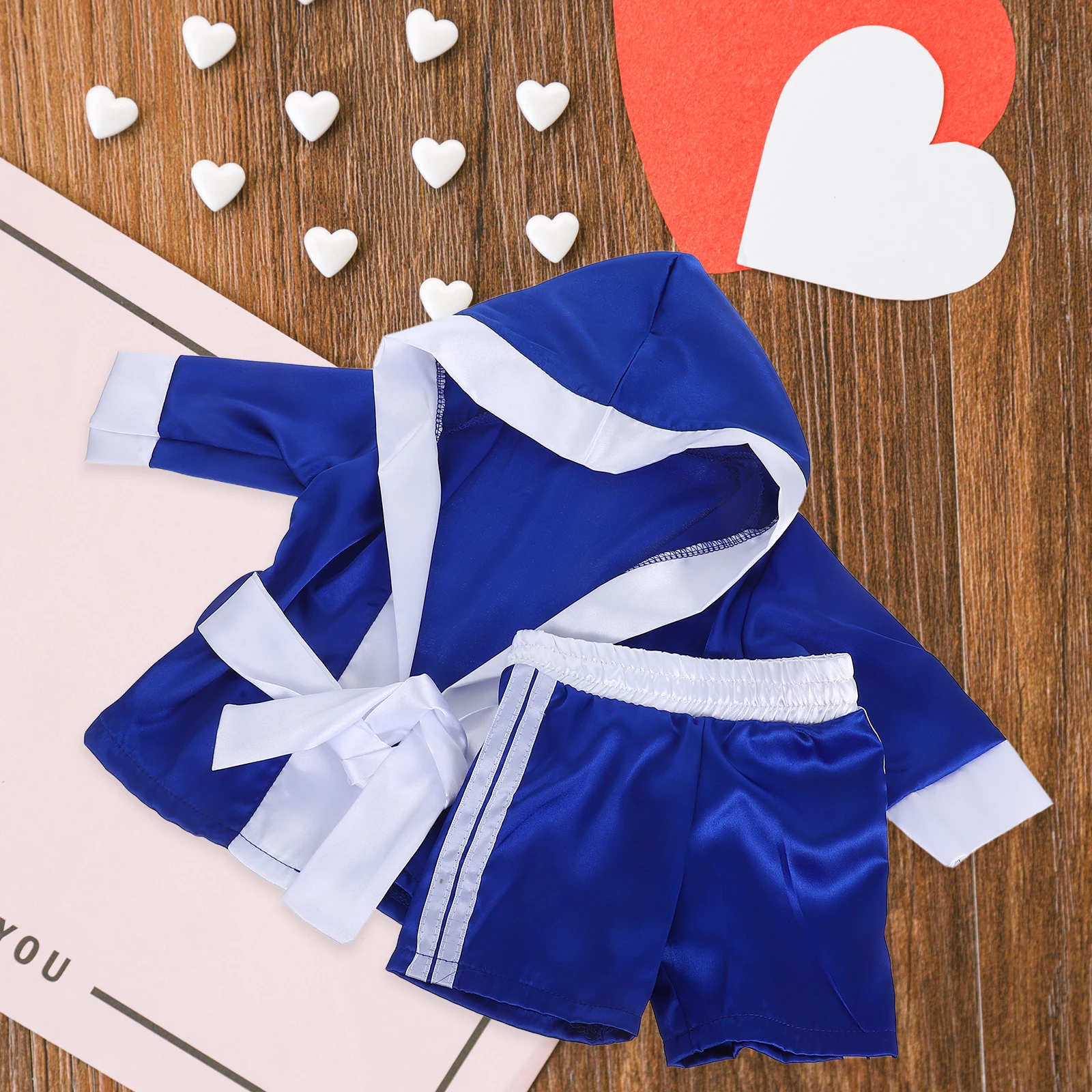 

1 Set Newborn Baby Photography Costume: Boxing Outfit For Infant Photoshoot Studio Full Month Adjustable Soft Synthetic Fiber