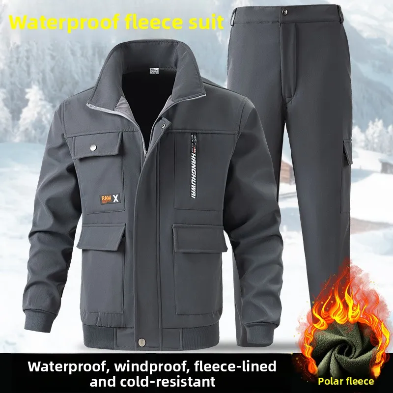 Work Clothes Winter Jacket Men's Suit Windproof, Warm and Cold-resistant Labor Protection and Wear-resistant