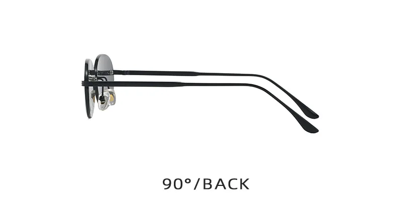 Y2K Punk Oval Randlose Sonnenbrille Frauen 2025, Luxus Marke Vintage Metall Kleine Rahmen Sonnenbrille Für Damen Retro Rahmenlose Shades – Detail 5