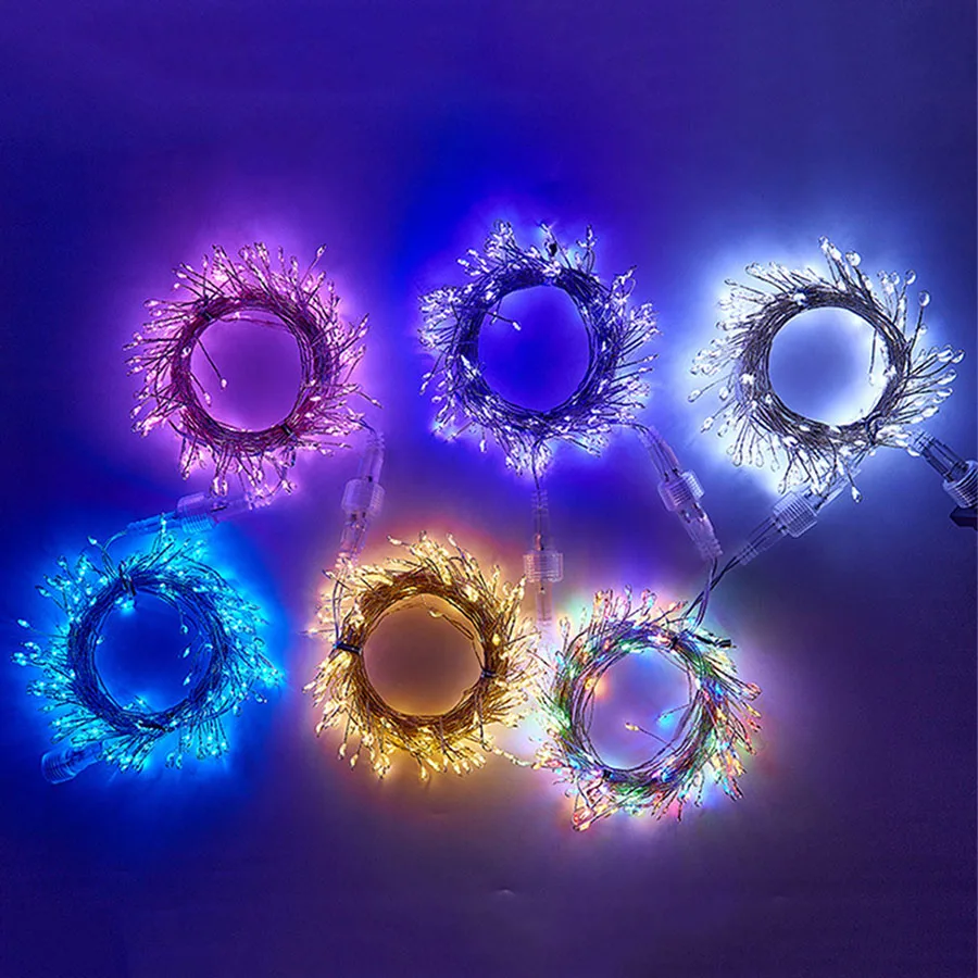 Connectable 6M 200 LED Firecracker String Light Outdoor Plug in Firecracker Cluster Light for Bedroom Wedding Wall Decor