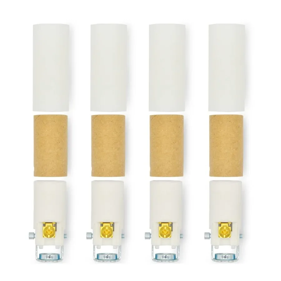 مقبس الشمعدانات السيراميكي E12 مع دعامة تثبيت الأنابيب لإعداد الإضاءة الأنيقة المتوافقة مع مصابيح قاعدة الشمعدانات