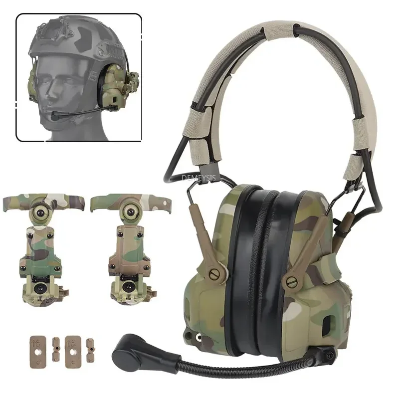 Tactical Headset Noise Reduction Sound Pickup Communication Headsets Headphone for OPS Core ARC Team Wendy Rails