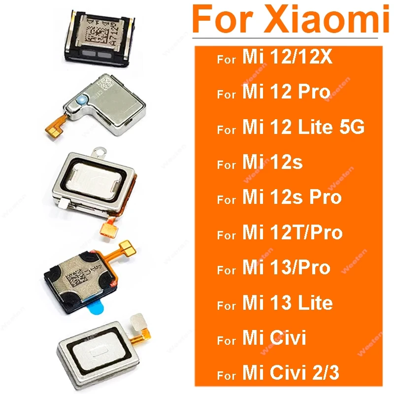 For Xiaomi Mi Civi 2 3 Mi 12 12S 12T 13 Pro Lite Earpiece Speaker Flex Top Speaker Built-in Earpiece Speaker Flex Cable Parts